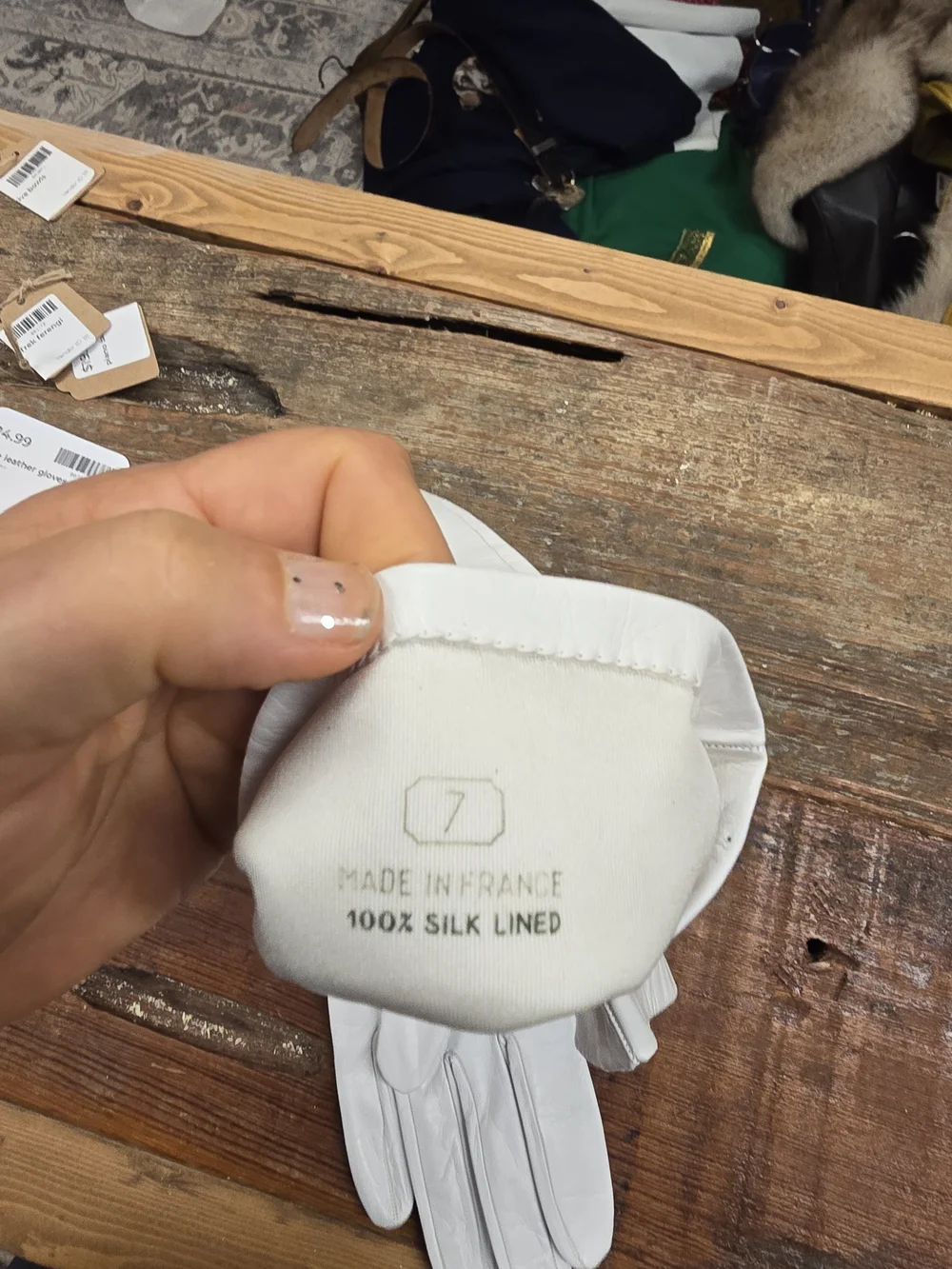 Classic White Long Leather Gloves - Unbranded